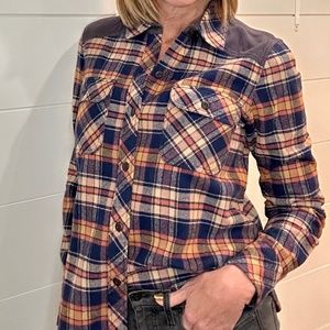 FAHERTY Daly Plaid Womens Cotton Flannel Long Sleeve Shirt, Size Small